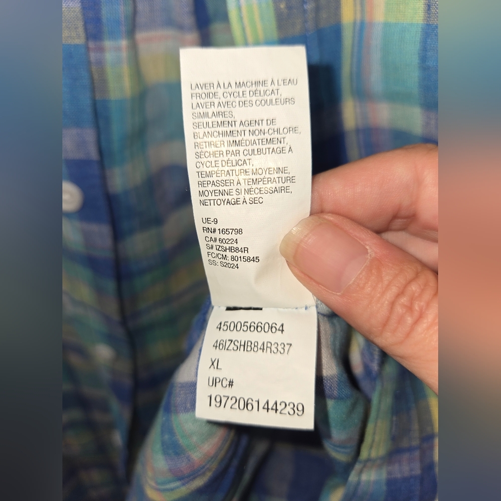 Men's Izod Pastel Colors Plaid Button Up Shirt Size XL - Picture 5 of 6